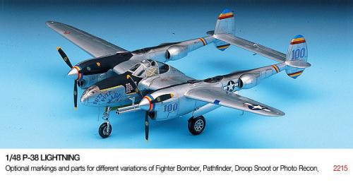 12282 Academy P-38 Lightning (4 versions) (1:48)